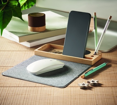 Logotrade promotional gift picture of: Wireless charger in bamboo 15W