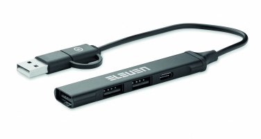 Logo trade promotional merchandise image of: USB 4 port hub 19 cm