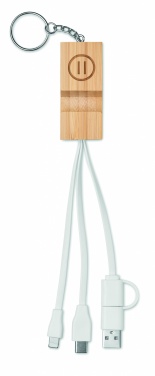 Logotrade business gift image of: Bamboo key ring and stand Salo
