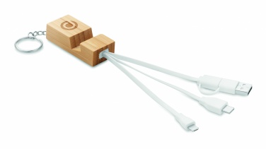 Logo trade corporate gifts image of: Bamboo key ring and stand Salo