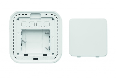 Logo trade promotional merchandise picture of: Recycled ABS/RPET alarm clock Stuttgart