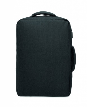 Logotrade advertising product image of: A safe 15-inch laptop backpack made of 300D RPET with a 210D RPET lining and customizable printing.