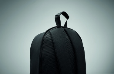 Logo trade promotional gifts image of: A 15-inch laptop backpack made of recycled pre-consumer cotton and recycled polyester with customizable printing.