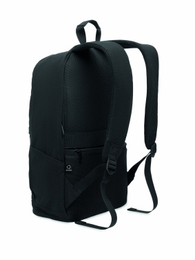 Logotrade promotional merchandise image of: A 15-inch laptop backpack made of recycled pre-consumer cotton and recycled polyester with customizable printing.