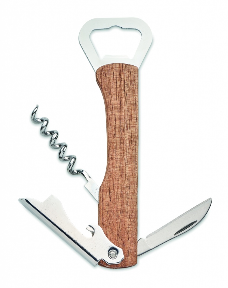 Logo trade promotional merchandise photo of: 3 in 1 bamboo bottle opener WOOL