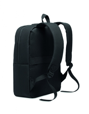Logo trade corporate gifts image of: Slim 15 inch laptop backpack made of 600D RPET polyester with a 210D lining and customizable printing