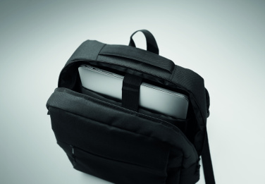 Logo trade corporate gift photo of: Slim 15 inch laptop backpack made of 600D RPET polyester with a 210D lining and customizable printing
