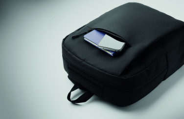 Logotrade promotional merchandise image of: Slim 15 inch laptop backpack made of 600D RPET polyester with a 210D lining and customizable printing