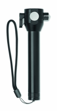 Logotrade promotional item picture of: 3-in-1 aluminum flashlight with an emergency hammer and seatbelt cutter, customizable with printing