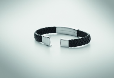 Logo trade promotional item photo of: Braided faux leather bracelet