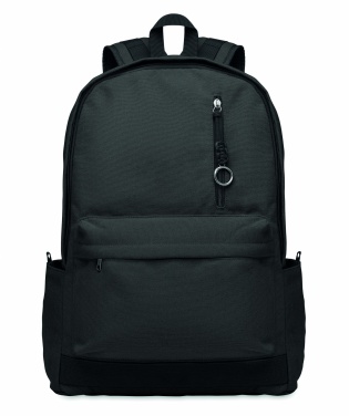 Logotrade advertising products photo of: A 15-inch laptop backpack made of recycled pre-consumer cotton with customizable printing