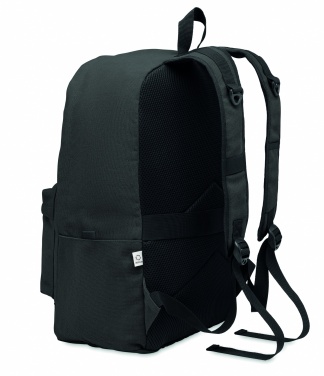 Logotrade advertising products photo of: A 15-inch laptop backpack made of recycled pre-consumer cotton with customizable printing