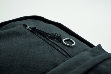 Logo trade business gifts image of: A 15-inch laptop backpack made of recycled pre-consumer cotton with customizable printing
