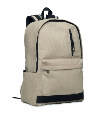Logo trade promotional giveaways picture of: A 15-inch laptop backpack made of recycled pre-consumer cotton with customizable printing