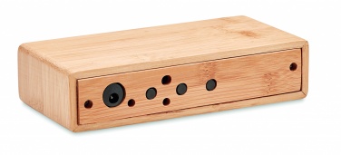 Logo trade corporate gifts picture of: Wireless charger in bamboo 5W