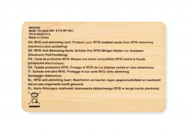 Logo trade business gift photo of: RFID card in bamboo material