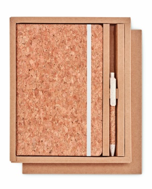 Logo trade promotional products picture of: A5 cork notebook with pen