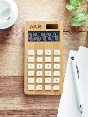 Logotrade promotional giveaways photo of: 12 digit bamboo calculator