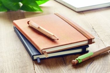 Logo trade promotional product photo of: Recycled Leather A5 notebook