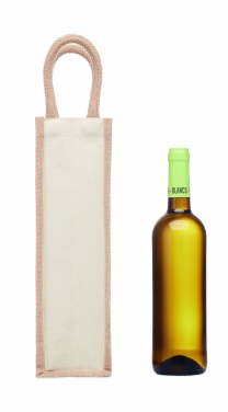 Logo trade business gifts image of: Jute wine bag for one bottle