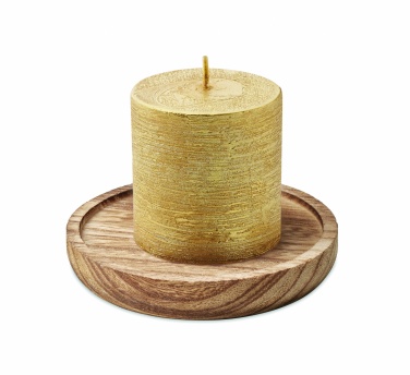 Logotrade promotional product picture of: Candle on round wooden base