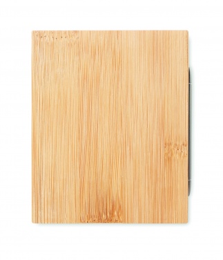 Logo trade promotional items image of: Bamboo pen holder and LCD clock