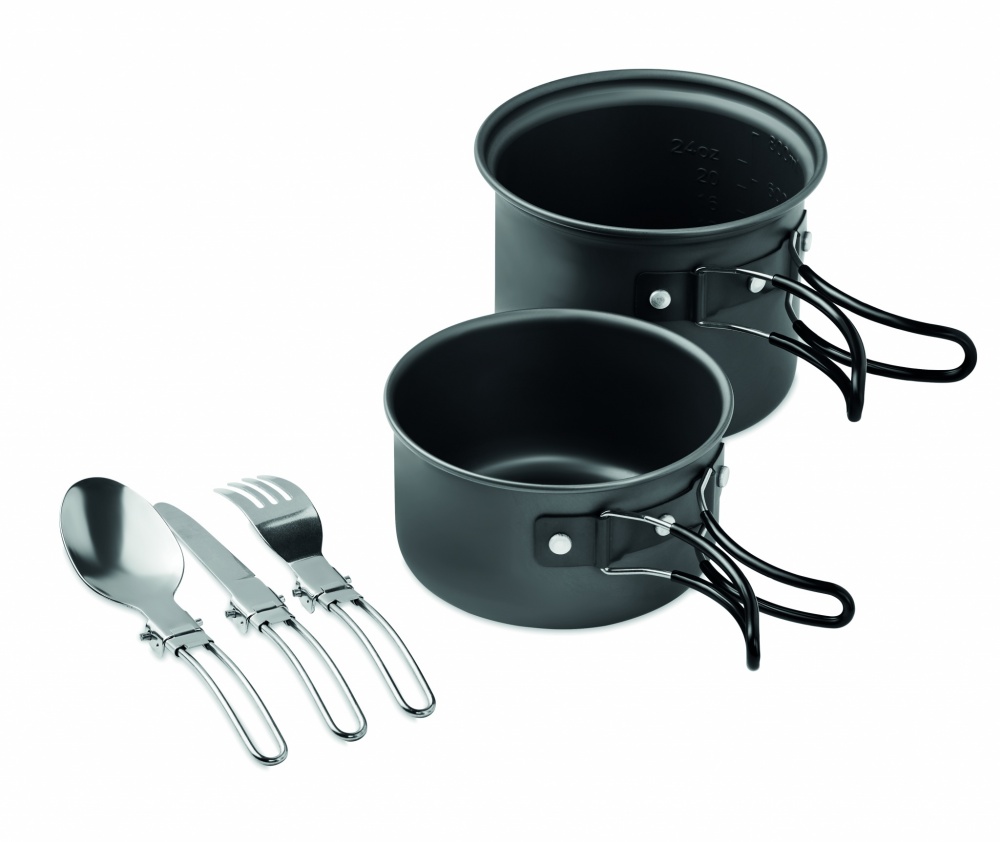 Logo trade promotional gifts picture of: 2 camping pots with cutlery