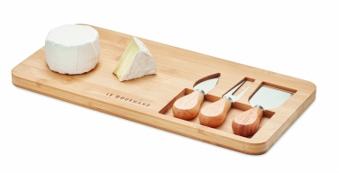 Logo trade promotional giveaways picture of: Bamboo Cheese board set Leipzig