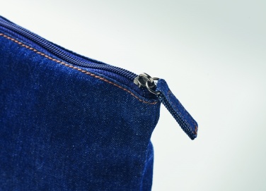 Logo trade promotional gift photo of: Recycled denim cosmetic pouch