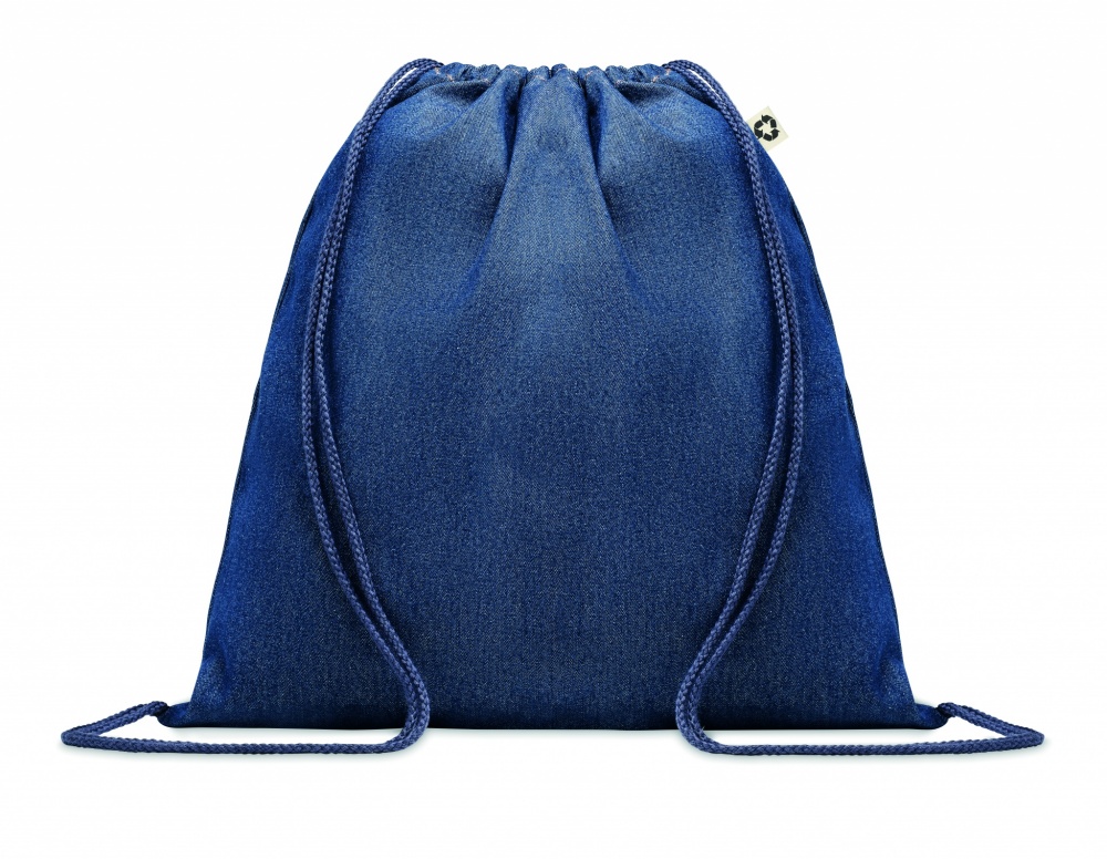 Logo trade promotional product photo of: Recycled denim drawstring bag