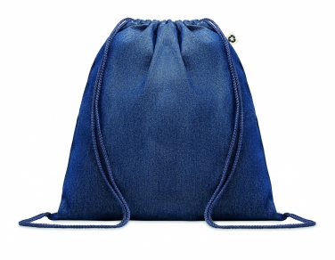 Logo trade promotional giveaways image of: Recycled denim drawstring bag