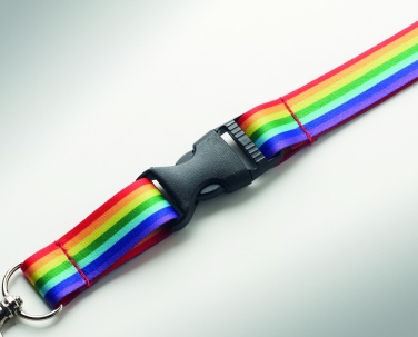 Logotrade promotional gift image of: Rainbow RPET lanyard