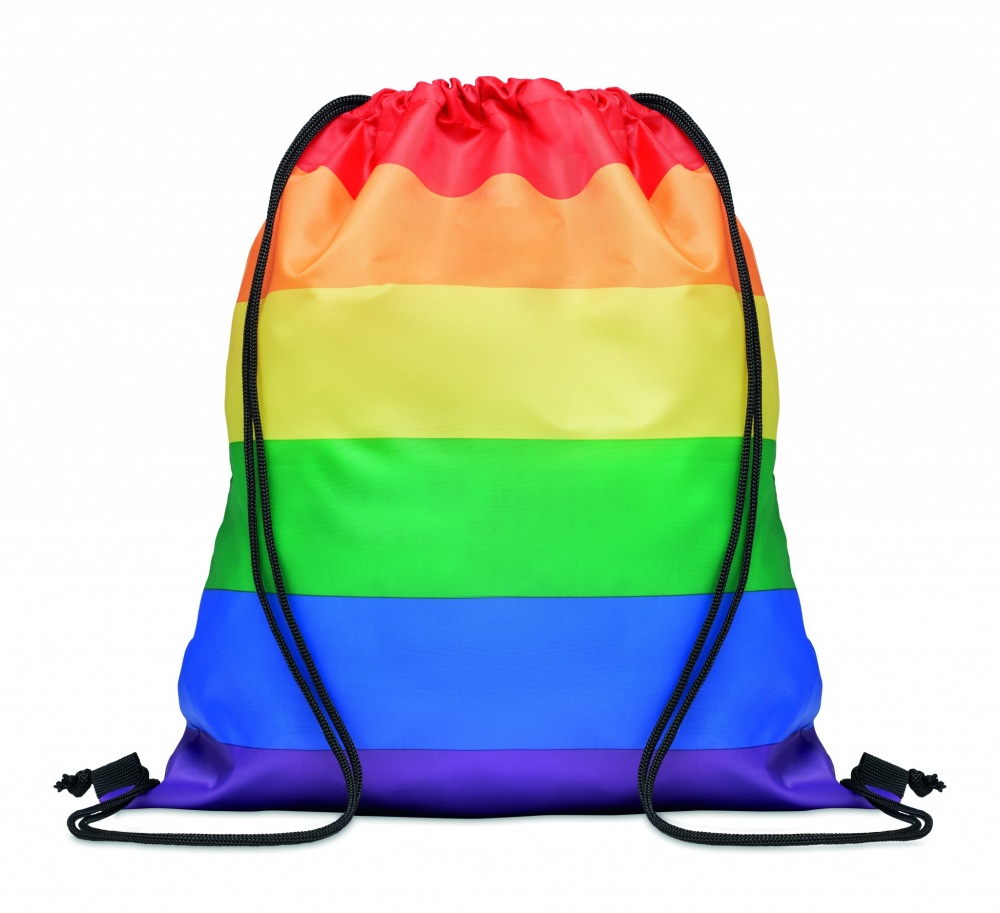 Logotrade promotional gifts photo of: Rainbow RPET drawstring bag