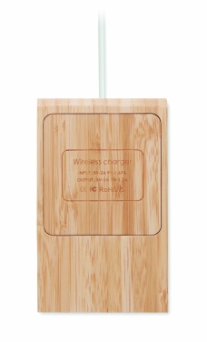 Logotrade promotional product image of: Bamboo wireless charger  10W ODOS