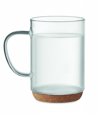 Logo trade promotional gifts picture of: Glass mug 400ml with cork base