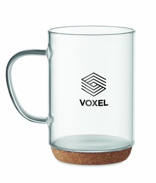 Logotrade promotional item image of: Glass mug 400ml with cork base