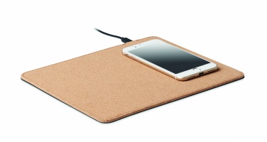 Logotrade promotional merchandise picture of: Cork mouse mat charger 15W