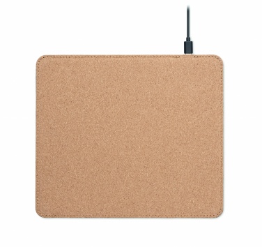 Logotrade advertising product picture of: Cork mouse mat charger 15W