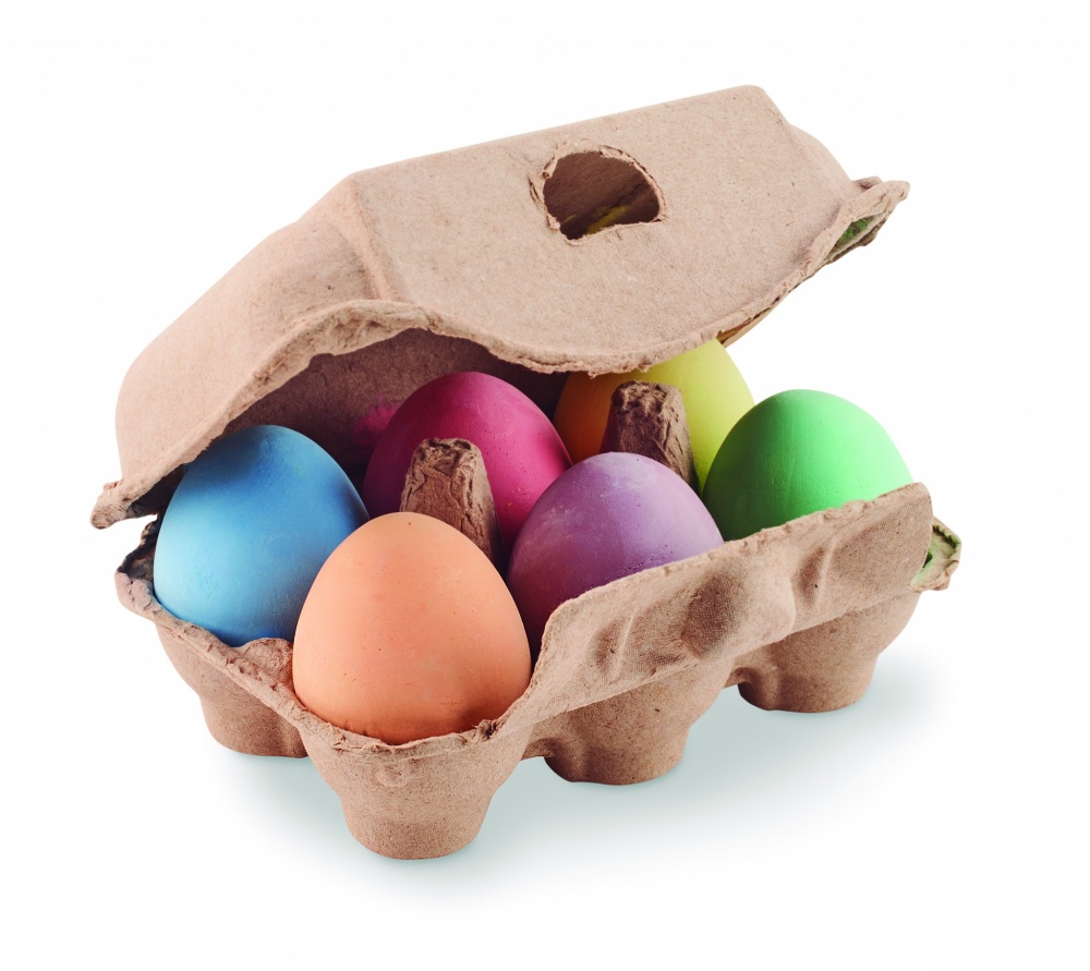 Logo trade corporate gifts image of: 6 chalk eggs in box