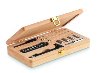 Logotrade promotional giveaway image of: 21 pcs tool set in bamboo case