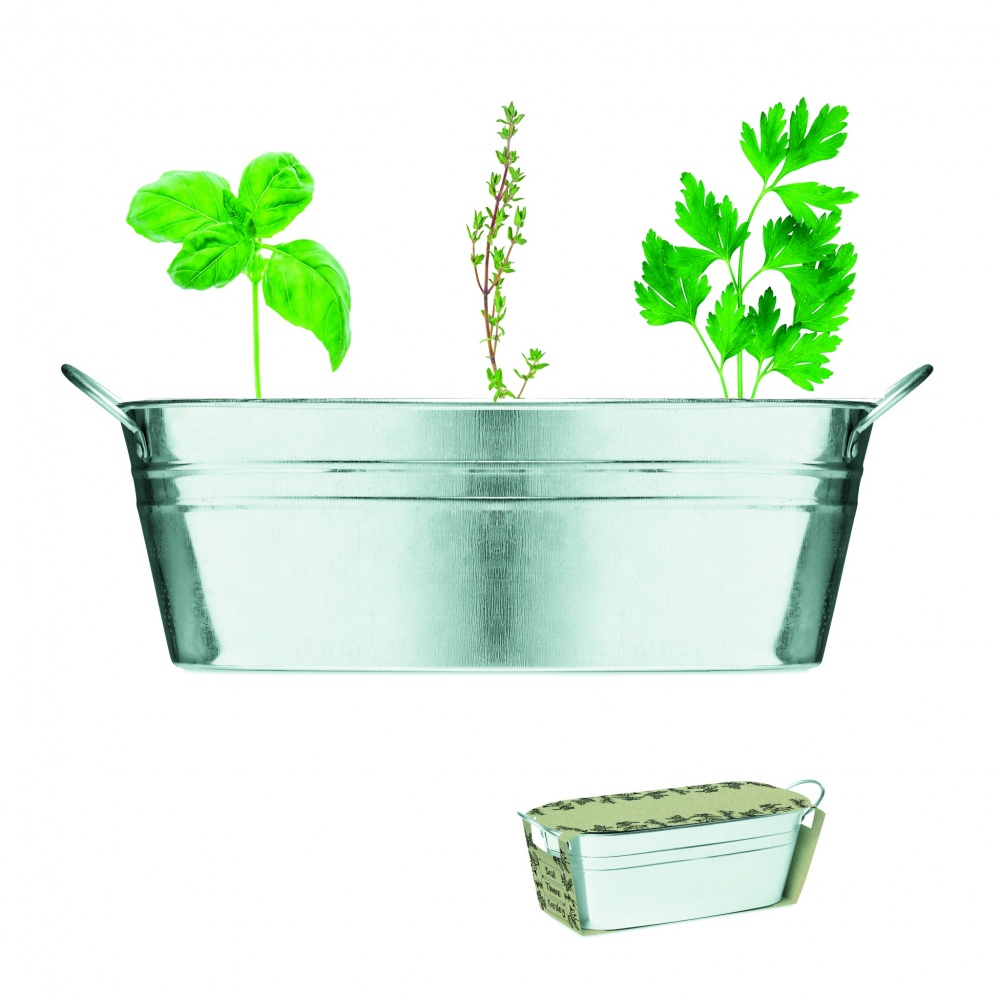 Logotrade promotional gift image of: Zinc tub with 3 herbs seeds