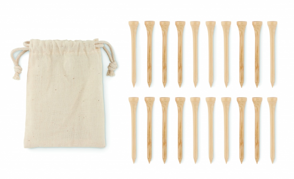 Logo trade promotional merchandise picture of: 20 bamboo golf tees set