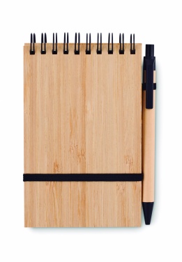 Logotrade promotional item image of: A6 bamboo notepad with pen SONORABAM