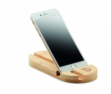 Logo trade promotional gifts image of: Bamboo tablet/smartphone stand