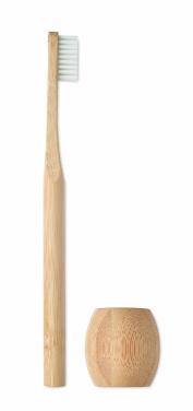 Logotrade promotional gift image of: Bamboo tooth brush with stand
