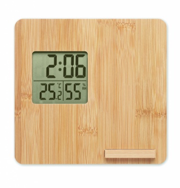 Logotrade promotional giveaways photo of: Bamboo weather station 10W