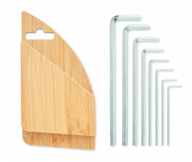 Logo trade promotional merchandise picture of: Hex key set in bamboo