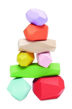 Logo trade corporate gift photo of: 8 stacking wood rocks in pouch