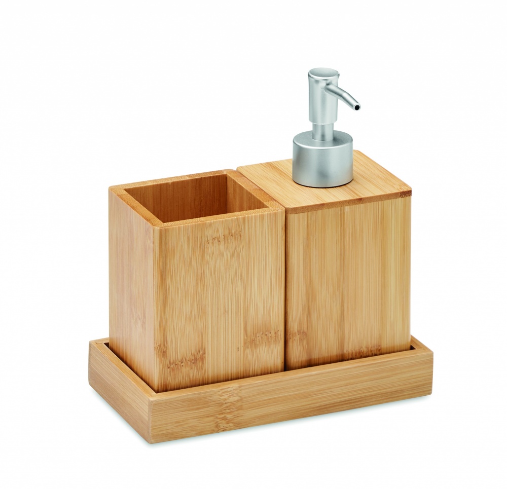 Logo trade promotional gifts image of: 3 piece bath set in bamboo