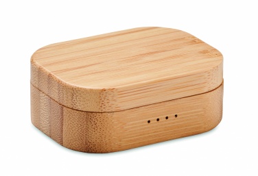 Logo trade advertising products picture of: TWS earbuds in bamboo case